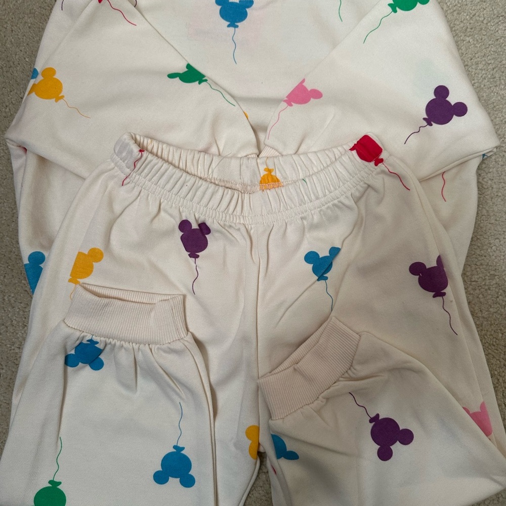 Mickey Mouse Colorful Balloon Print Sweatshirt and Joggers Set